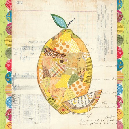Fruit Collage II - Lemon by Courtney Prahl art print