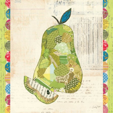 Fruit Collage III - Pear - by Courtney Prahl art print