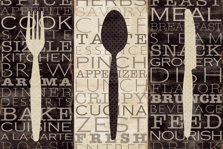 Kitchen Words Trio by Pela Studio art print