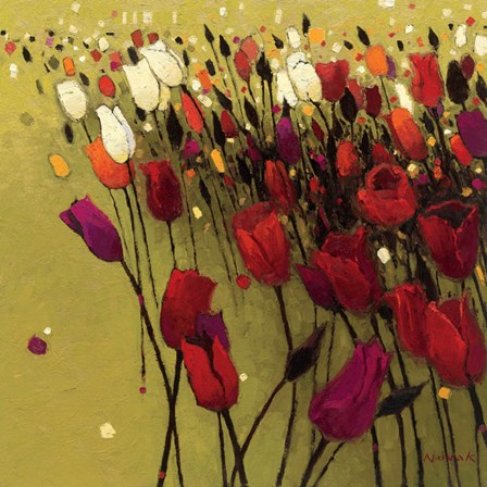 Tulip Drift Green by Shirley Novak art print