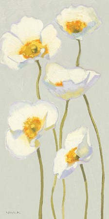 White on White Poppies Panel II by Shirley Novak art print