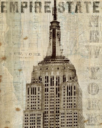 Vintage NY Empire State Building by Michael Mullan art print