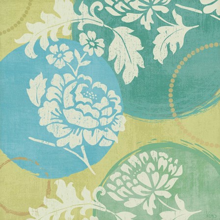 Floral Decal Turquoise I by Veronique Charron art print