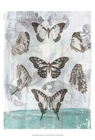 Butterflies &amp; Filigree I by Jennifer Goldberger art print