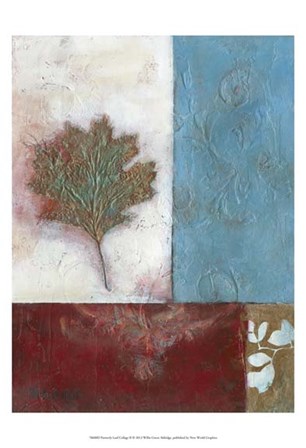 Painterly Leaf Collage II by W Green-Aldridge art print