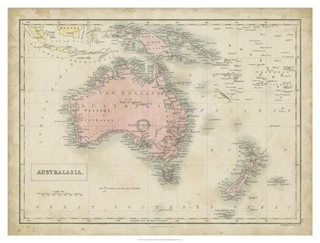 Map of Australia by Sidney Hall art print