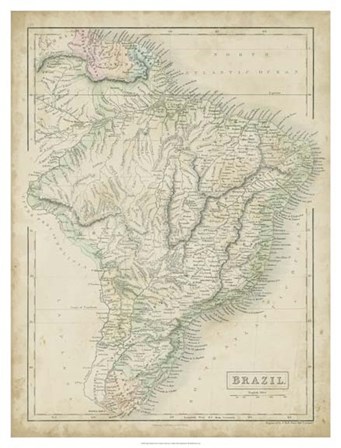 Map of Brazil by Sidney Hall art print
