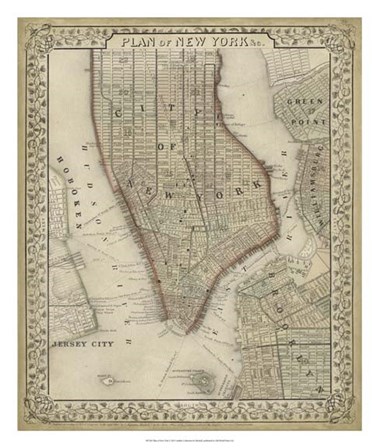 Plan of New York by Laura Mitchell art print