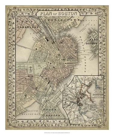 Plan of Boston by Laura Mitchell art print