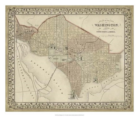 Plan of Washington, D.C. by Laura Mitchell art print