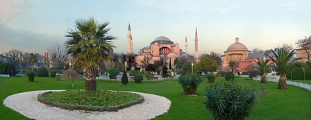 Formal garden in front of a church, Aya Sofya, Istanbul, Turkey by Panoramic Images art print