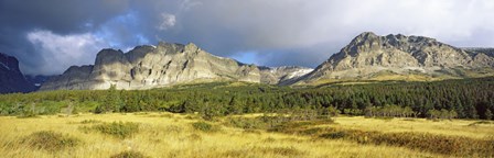 Clouds over mountains, Many Glacier valley, US Glacier National Park, Montana, USA by Panoramic Images art print