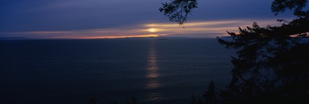 Sunset over the sea, Strait of Juan de Fuca, Whidbey Island, Island County, Washington State, USA by Panoramic Images art print