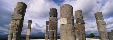 Low angle view of clouds over statues, Atlantes Statues, Temple of Quetzalcoatl, Tula, Hidalgo State, Mexico by Panoramic Images art print