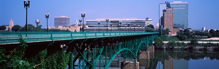 Bridge across river, Gay Street Bridge, Tennessee River, Knoxville, Knox County, Tennessee, USA by Panoramic Images art print