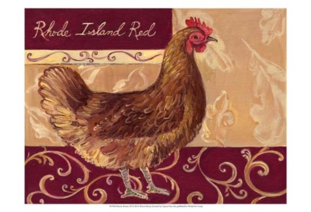 Rustic Roosters III by Theresa Kasun art print