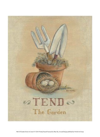 Garden Series in Linen IV by Wendy Russell art print