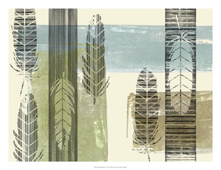 Stamped Feathers II by Jennifer Goldberger art print