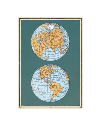 Map of the World&#39;s Hemispheres, two views by Vintage Reproduction art print