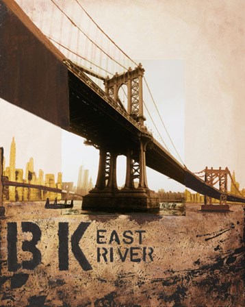 East River &amp; Manhattan Bridge by Mauro Baiocco art print