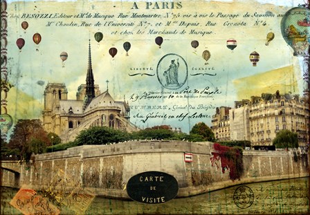 Notre Dame Balloons by Sandy Lloyd art print