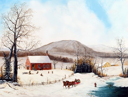 Winter School Days by Joseph Holodook art print