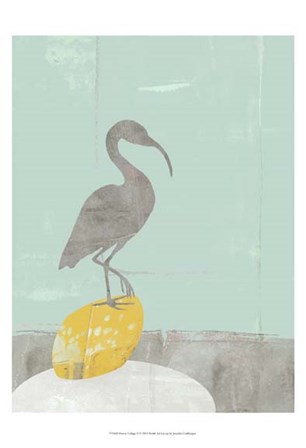 Heron Collage II by Jennifer Goldberger art print