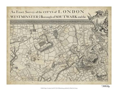 Map of London Grid II art print