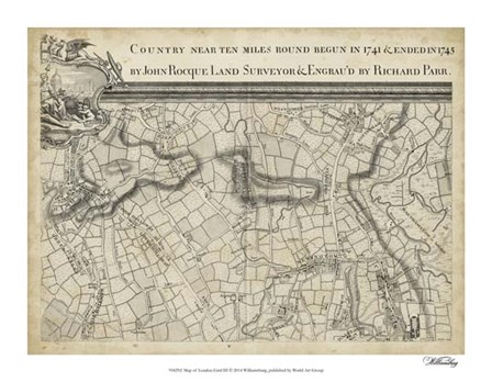 Map of London Grid III art print