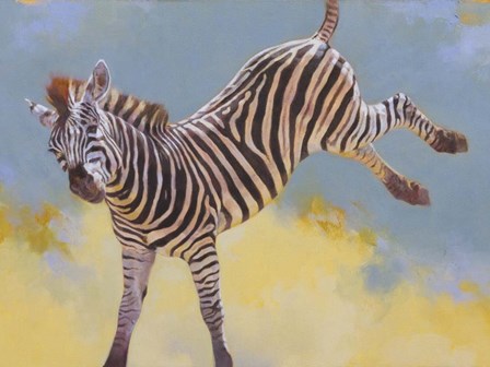 Bucking Zebra by Julie Chapman art print