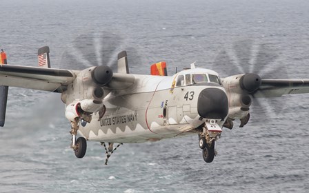 C-2A GreyhoundP repares for Landing Aboard the USS George HW Bush by Giovanni Colla/Stocktrek Images art print