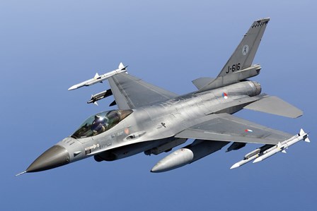 Dutch F-16AM Over the Mediterranean Sea (close up) by Gert Kromhout/Stocktrek Images art print