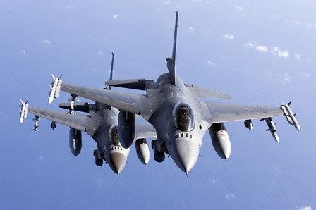 Two Dutch F-16AMs Over the Mediterranean Sea by Gert Kromhout/Stocktrek Images art print