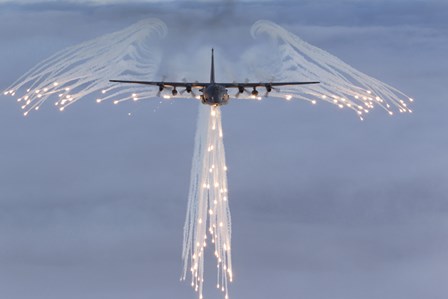 MC-130H Combat Talon Dropping Flares by Gert Kromhout/Stocktrek Images art print