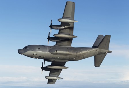 MC-130P Combat Shadow in flight (bottom view) by Gert Kromhout/Stocktrek Images art print