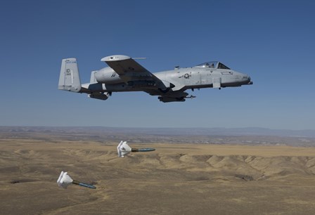 A-10C Thunderbolt Releases two High Drag BDU-50&#39;s over Idaho by HIGH-G Productions/Stocktrek Images art print