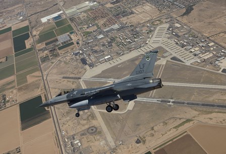 F-16 Fighting Falcon over Luke Air Force Base, Arizona by HIGH-G Productions/Stocktrek Images art print