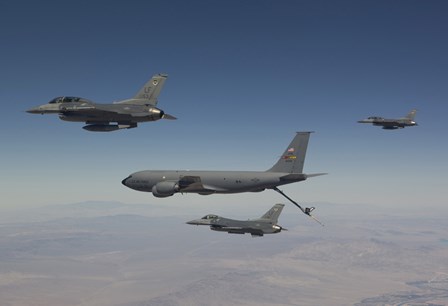 Three F-16&#39;s Join Up with a KC-135 over Arizona by HIGH-G Productions/Stocktrek Images art print