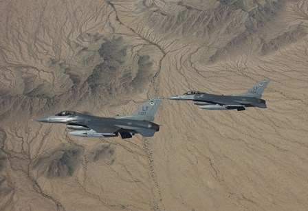Two F-16&#39;s over the Arizona Desert by HIGH-G Productions/Stocktrek Images art print