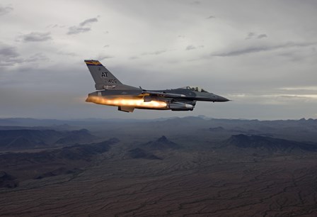 F-16 Fighting Falcon Fires an AGM-65 Maverick Missile by HIGH-G Productions/Stocktrek Images art print