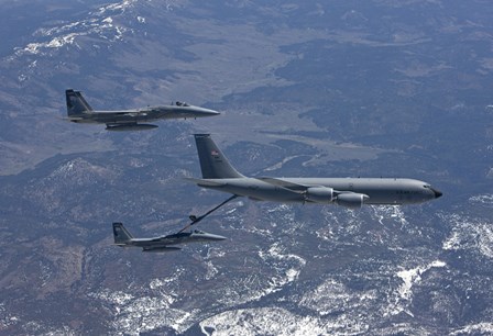 Two F-15 Eagles Refueling by HIGH-G Productions/Stocktrek Images art print