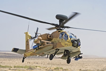 An AH-64D Saraph helicopter of the Israeli Air Force by Ofer Zidon/Stocktrek Images art print