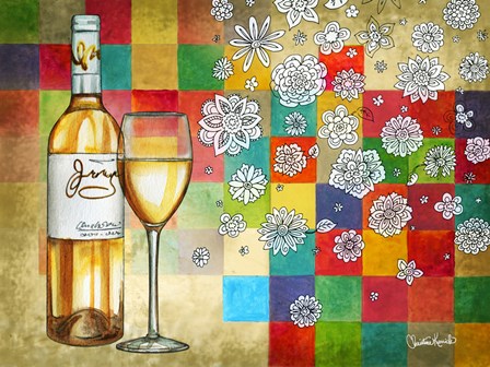 Wine With White Squares by Christine Kerrick art print