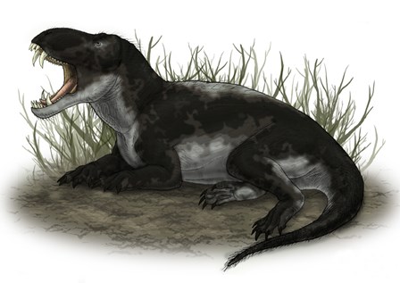 Pampaphoneus, a Genus of Dinocephalian Dinosaur by Vitor Silva/Stocktrek images art print