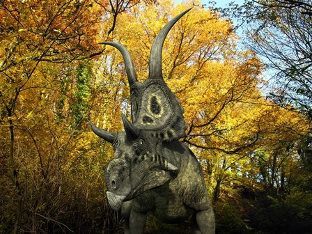 A Diabloceratops Wanders a Cretaceous Forest by Walter Myers/Stocktrek Images art print