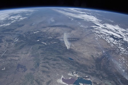 View from Space of the Wild fires in the Western and Southwestern United States by Stocktrek Images art print