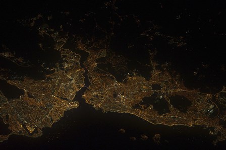 A Nighttime view of Istanbul, Turkey by Stocktrek Images art print