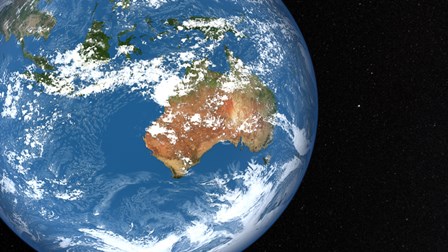 Planet Earth showing Clouds over Australia by Stocktrek Images art print