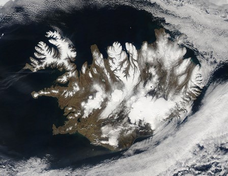 Satellite view of Iceland by Stocktrek Images art print