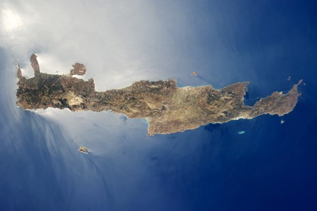 View from space of the island of Crete by Stocktrek Images art print
